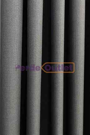 Hazır Ölçü Keten Antrasit Gri Fon Perde