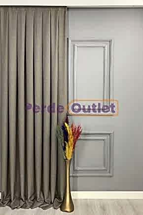 Hazır Ölçü Keten Vizon Fon Perde