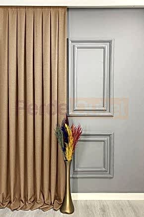 Açık Camel Keten Fon Perde