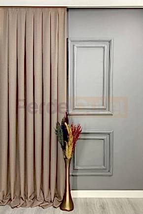 Açık Vizon Keten Fon Perde