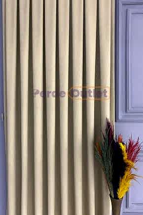 Bej Rengi Düz Fon Perde