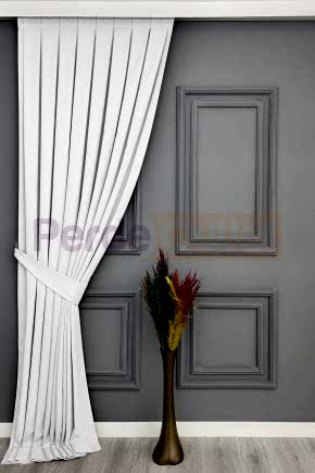 Beyaz Düz Fon Perde