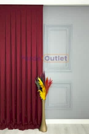 Hazır Bordo Düz Fon Perde