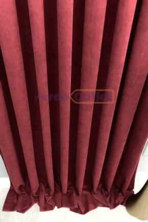 Hazır Bordo Düz Fon Perde