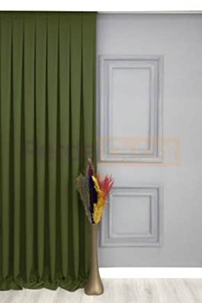 Çimen Yeşili Düz Fon Perde