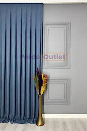 İndigo Mavisi Düz Fon Perde