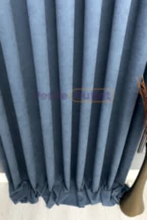 Hazır İndigo Mavisi Düz Fon Perde