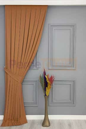 Kakao Rengi Düz Fon Perde