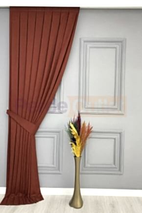 Kiremit Düz Fon Perde