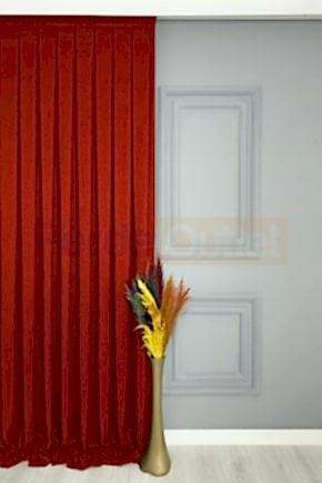 Kırmızı Düz Fon Perde