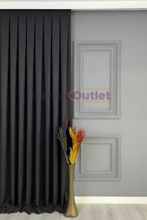 Füme Koyu Gri Düz Fon Perde