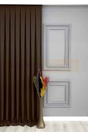 Koyu Kahve Düz Fon Perde