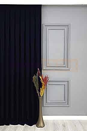 Koyu Lacivert Düz Fon Perde