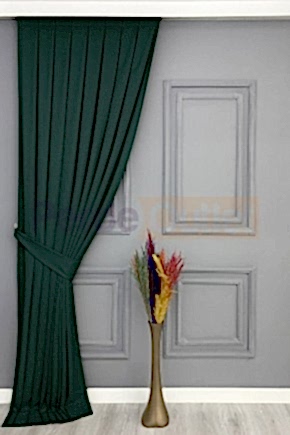 Koyu Petrol Rengi Düz Fon Perde