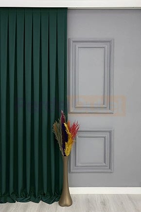 Koyu Petrol Rengi Düz Fon Perde