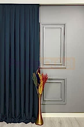 Koyu Petrol Rengi Keten Fon Perde