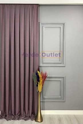 Mürdüm Rengi Keten Fon Perde