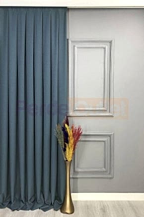 Petrol Rengi Keten Fon Perde