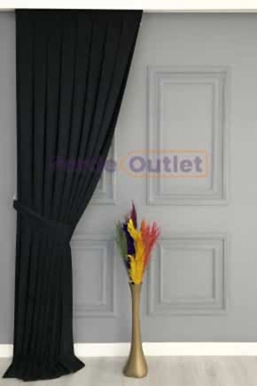 Siyah Düz Fon Perde
