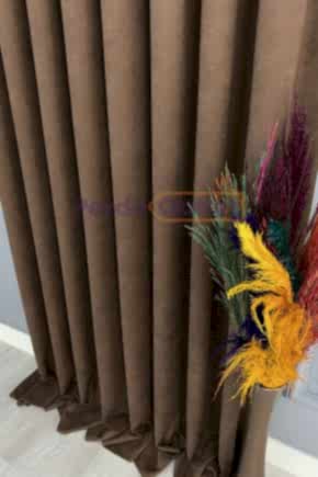 Sütlü Kahve Düz Fon Perde