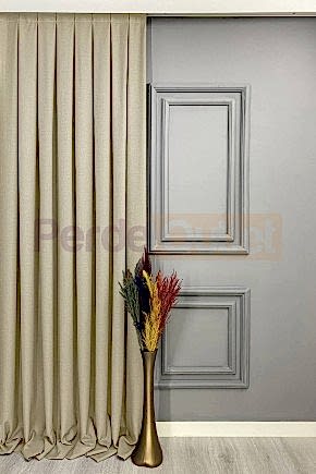 Taş Rengi Keten Fon Perde