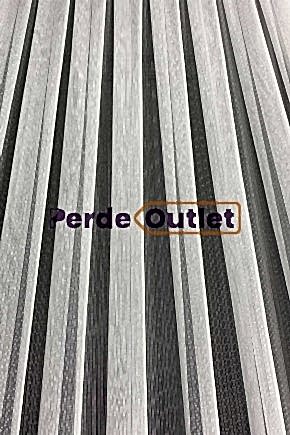 Hazır Ekru İnce Düz Çizgili Tül Perde