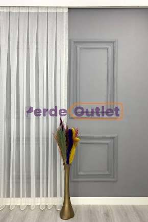 Hazır Ekru İnce Zırh Tül Perde