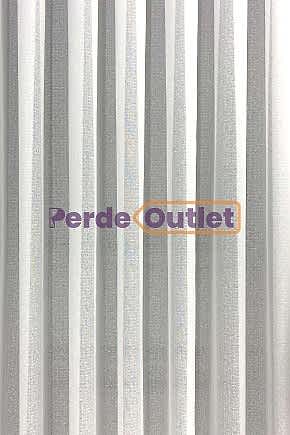 Hazır Ekru Kareli Düz Tül Perde