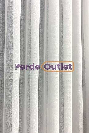 Hazır Ekru Kareli Düz Tül Perde