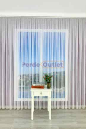 Hazır Ekru Keten Kırçıllı Düz Tül Perde