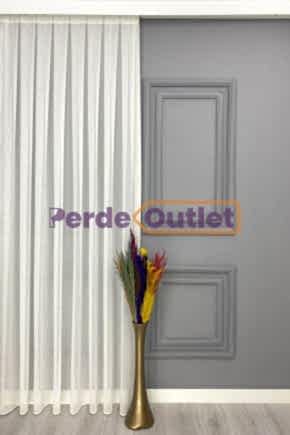 Hazır Ekru Keten Tül Perde