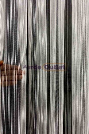 Ekru Çizgili Tül Perde