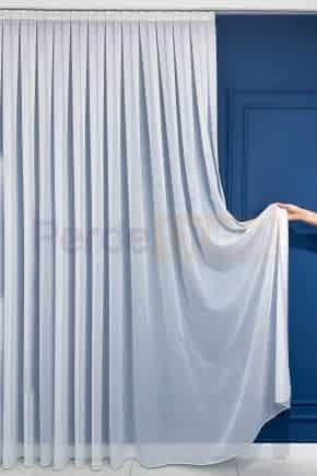 Ekru Dökümlü Keten Görünümlü Tül Perde