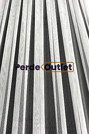 Ekru İnce Düz Çizgili Tül Perde