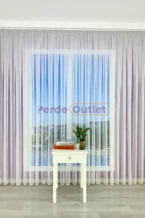 Ekru Keten Kırçıllı Düz Tül Perde