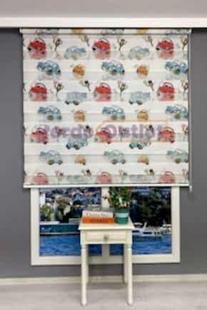 Arabalı Zebra Perde