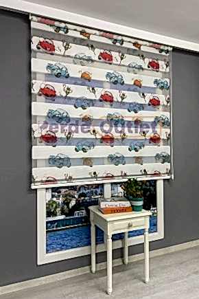 Arabalı Zebra Perde