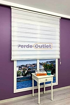 Beyaz Düz Zebra Perde