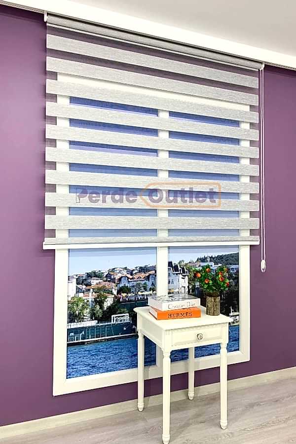 Gri Bambu Zebra Perde