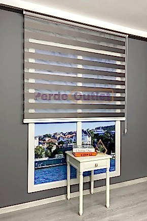 Gri Antrasit Düz Zebra Perde