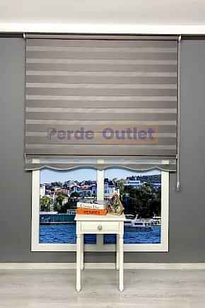 Gri Antrasit Düz Zebra Perde