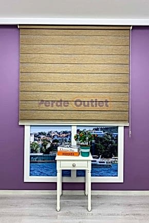 Kahverengi Bambu Zebra Perde