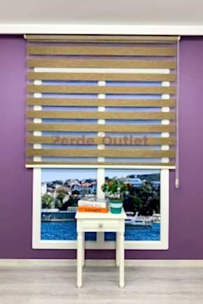 Kahverengi Bambu Zebra Perde