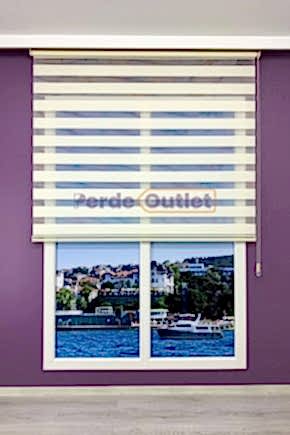 Krem Düz Zebra Perde