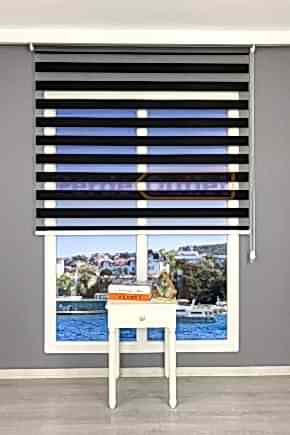 Siyah Düz Zebra Perde