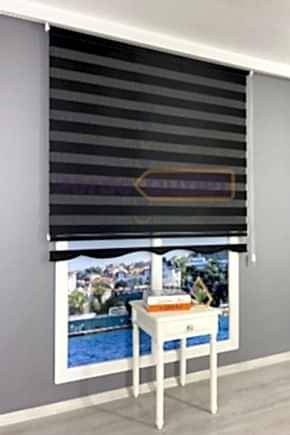 Siyah Düz Zebra Perde