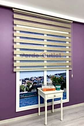 Yeşil Bambu Zebra Perde