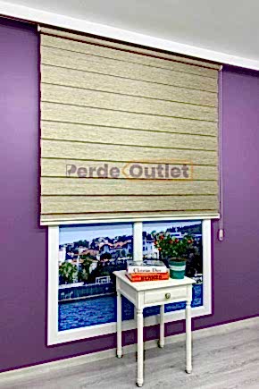 Yeşil Bambu Zebra Perde