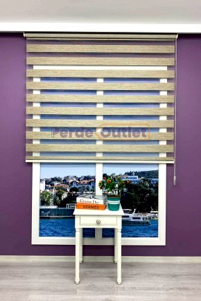 Yeşil Bambu Zebra Perde