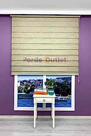 Yeşil Bambu Zebra Perde